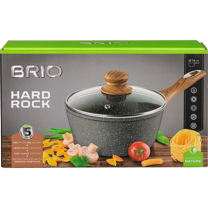 BRIO HARD ROCK - Cratita sos cu capac Φ 18 cm, h-6.5 cm (6) (OOS) - imagine 3