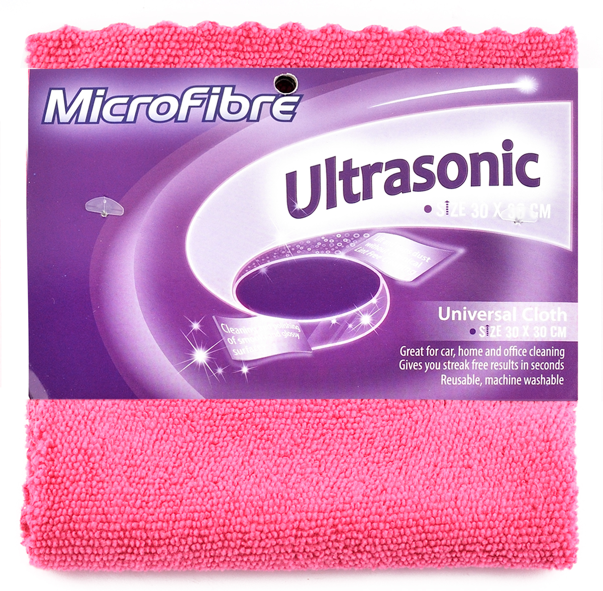 Laveta microfibra - Prosop universala Ultrasonic Roz - 30x30 cm (200)