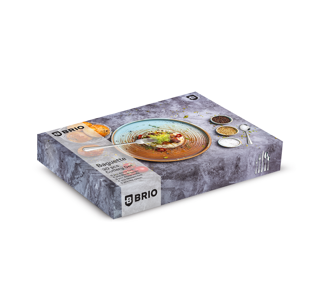 BRIO INOX - Set tacamuri 30 piese - Baguette (12) - imagine 2
