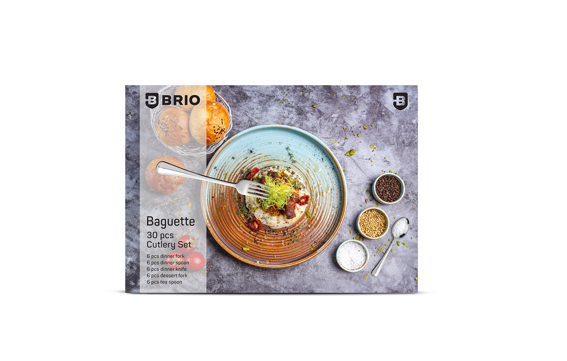 BRIO INOX - Set tacamuri 30 piese - Baguette (12) - imagine 3