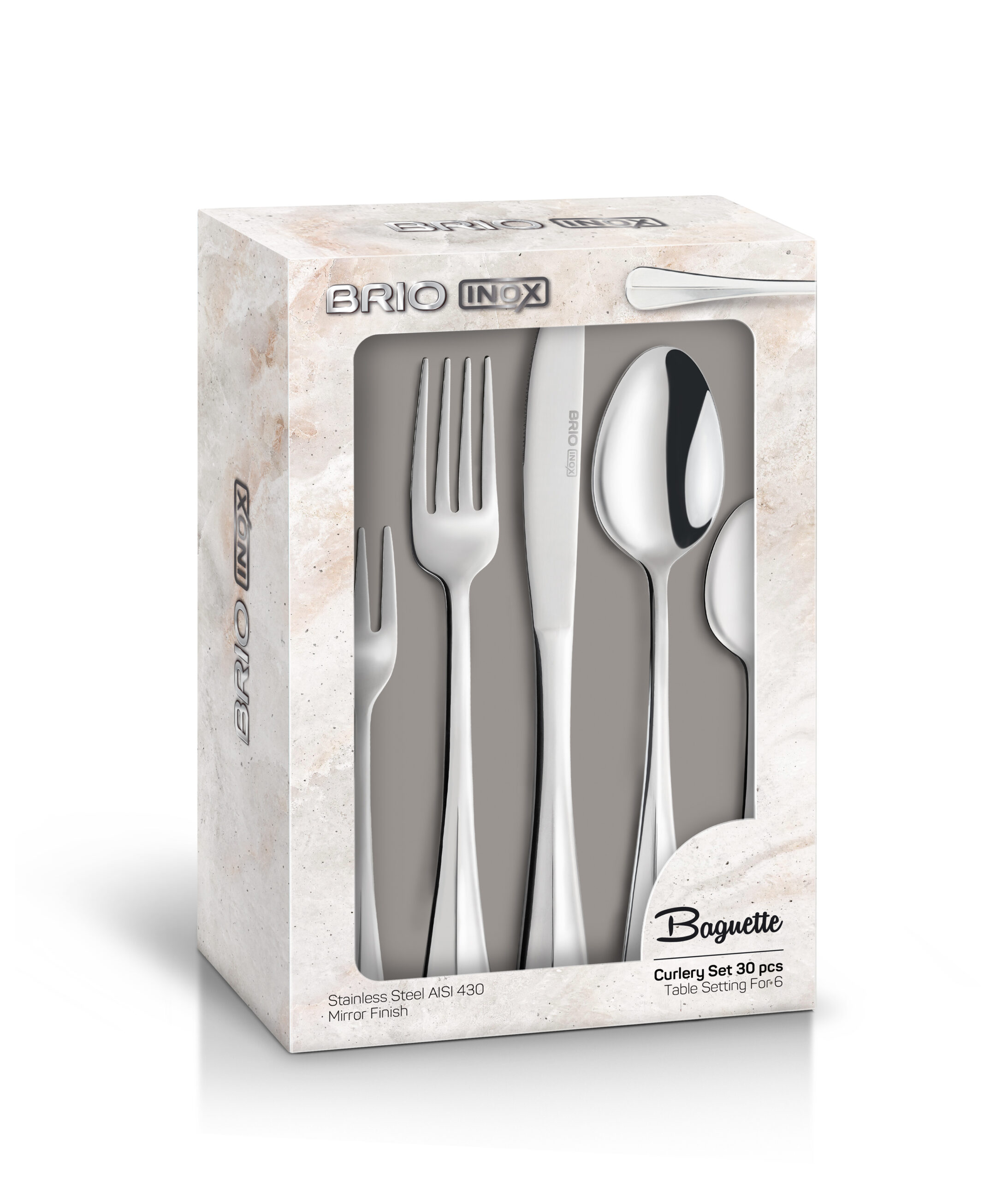 BRIO INOX - Set tacamuri 30 piese - Baguette (12) - imagine 9